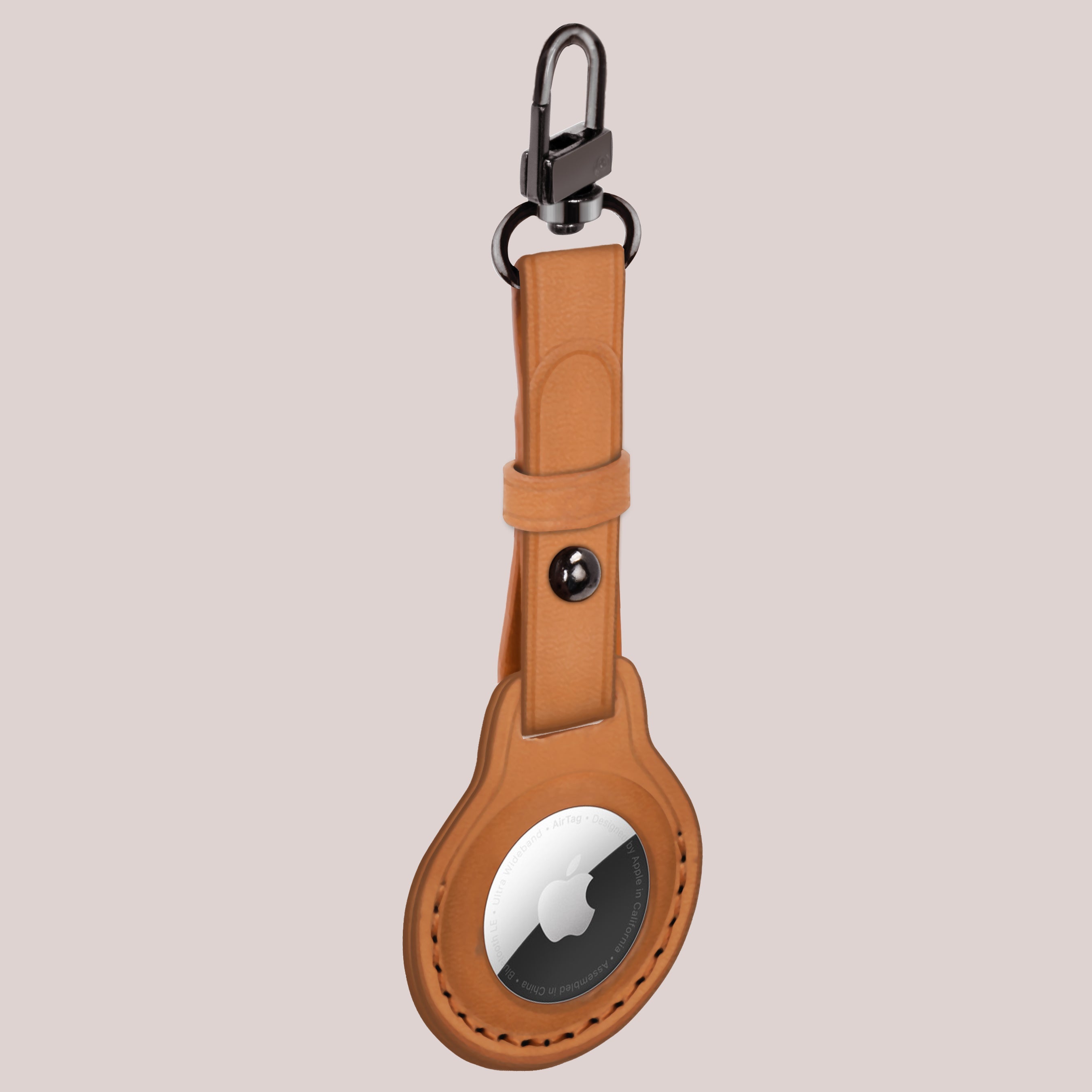 Tan leather airtag case online
