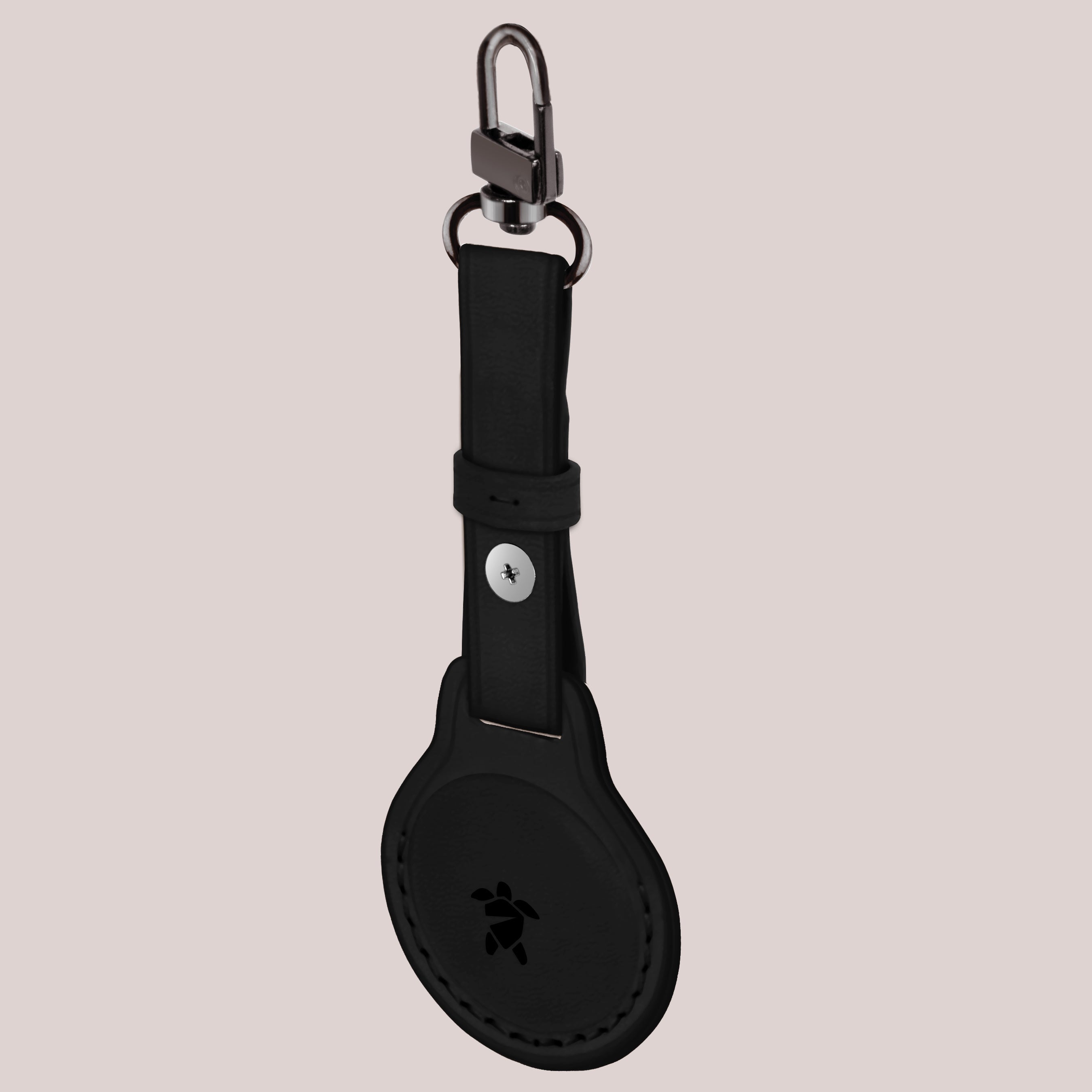 Add some style to your device with black leather airtag case