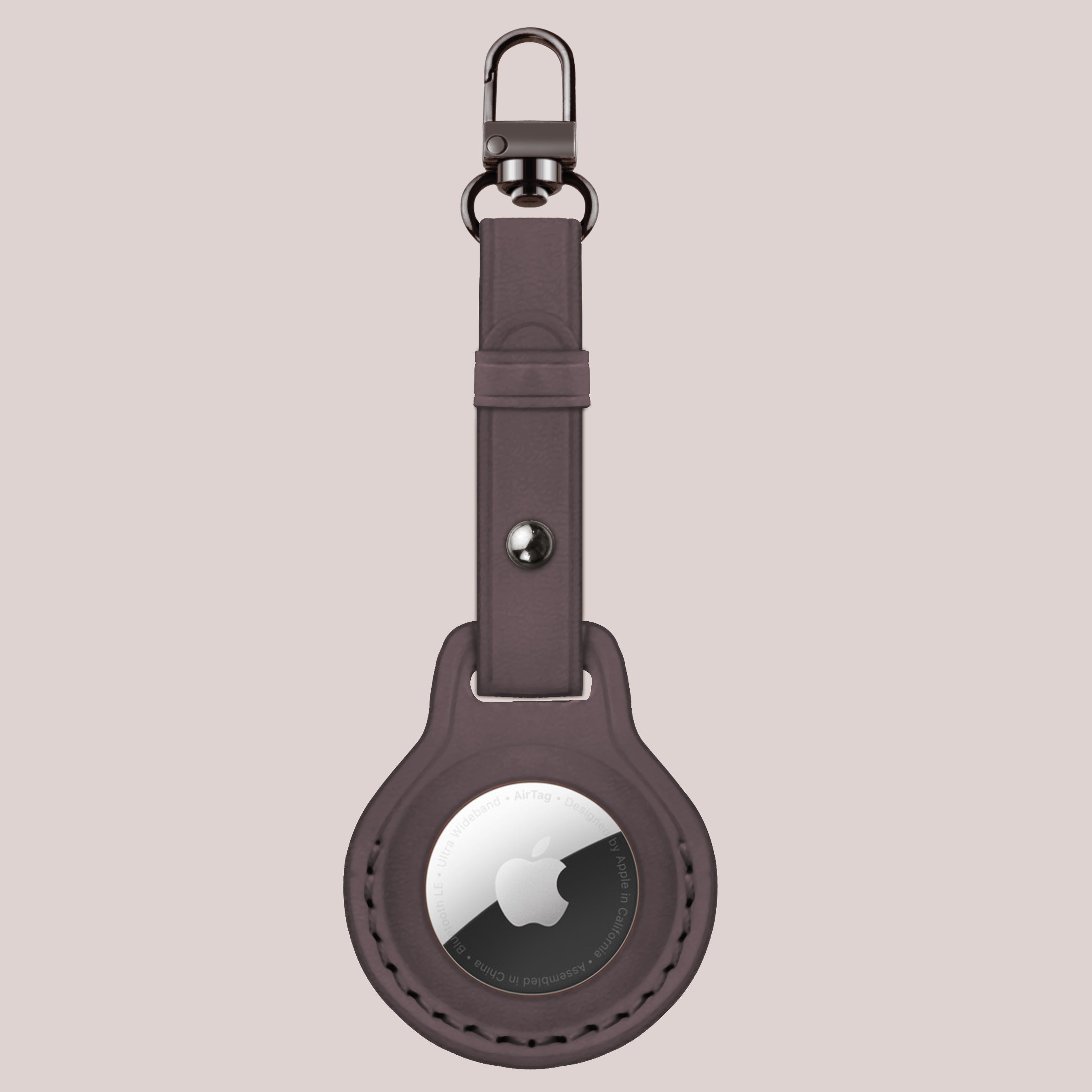 Order stylish grey leather airtag case