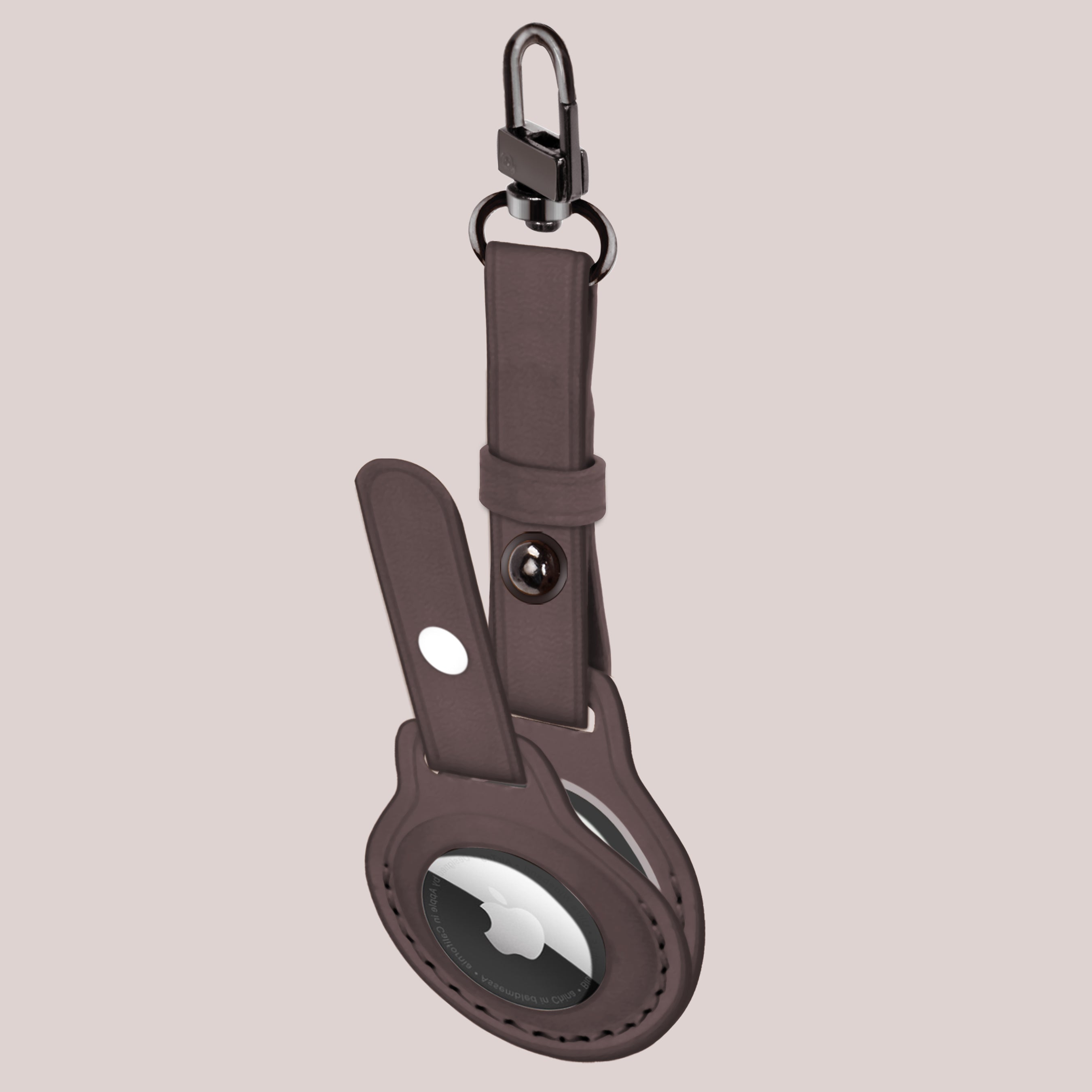 Buy grey leather airtag case