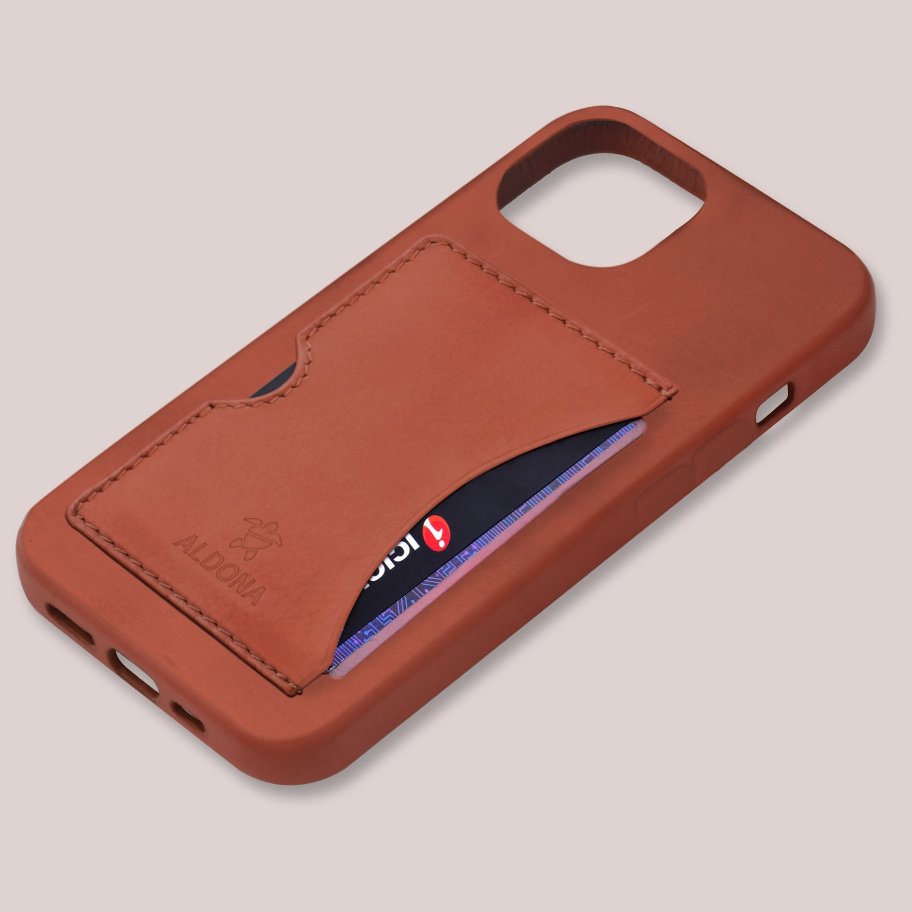 Baxter Card Case for iPhone 13 - Cognac