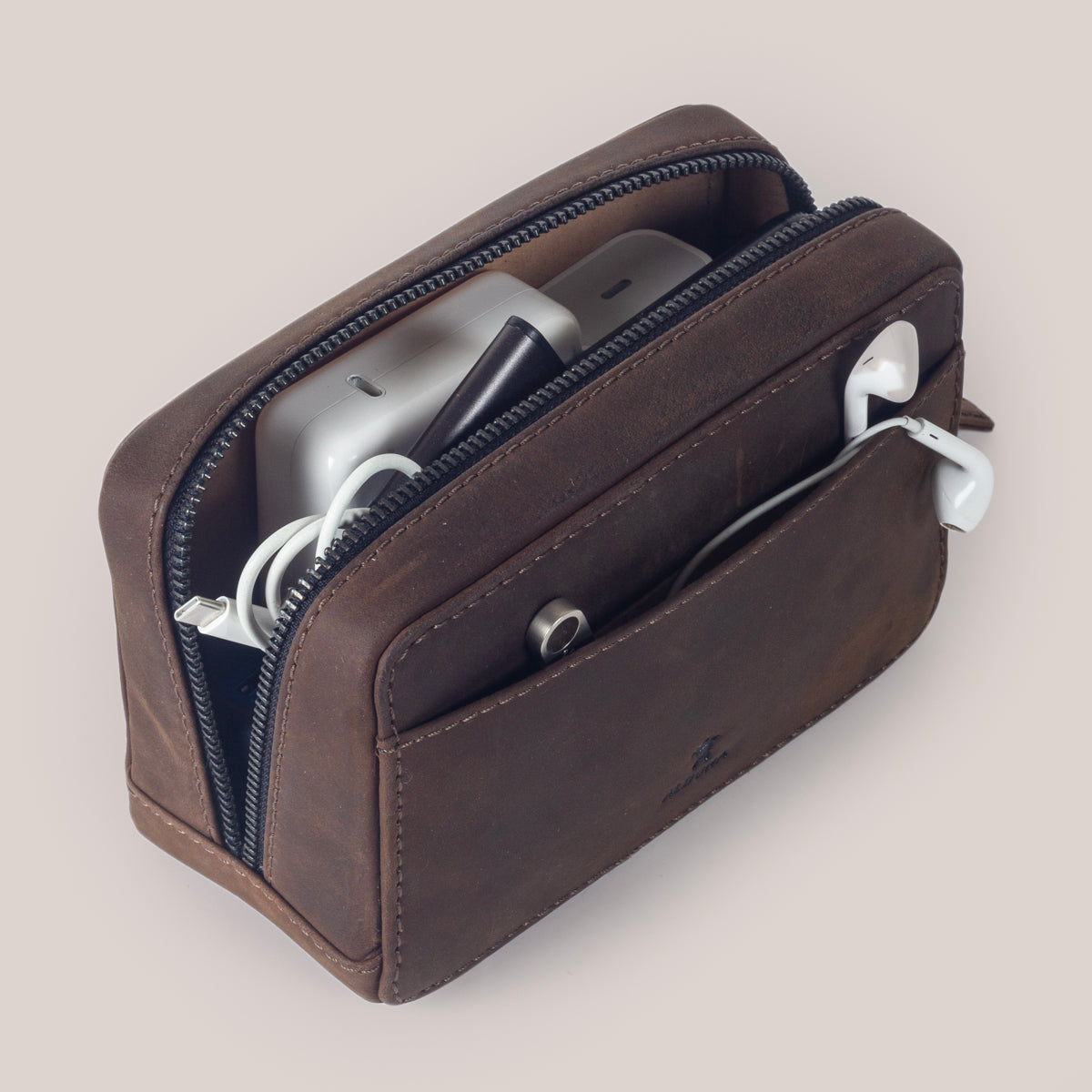 Shop Online Utility Leather Pouch - Brown