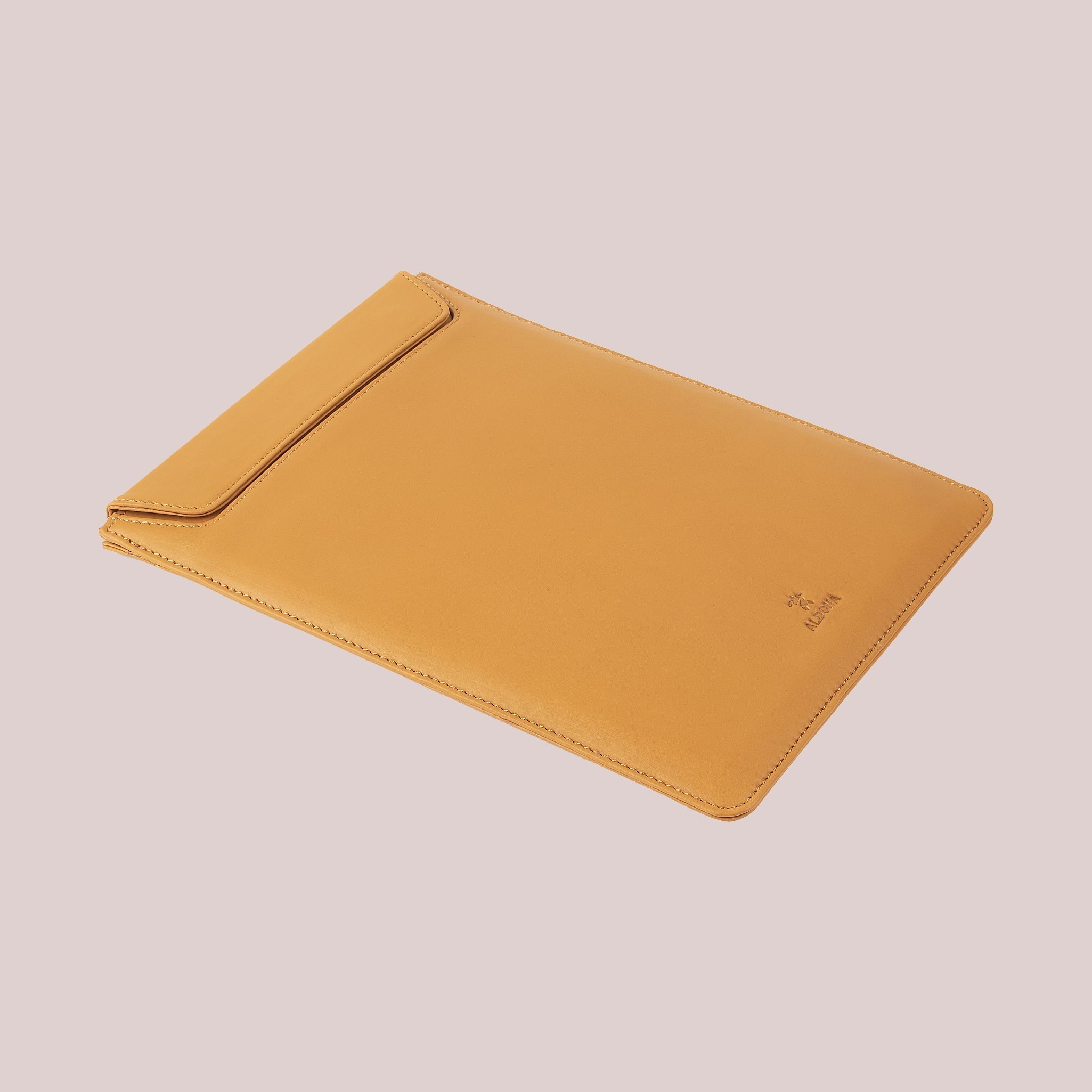 Buy Macbook 14 Pro leather case in yellow color