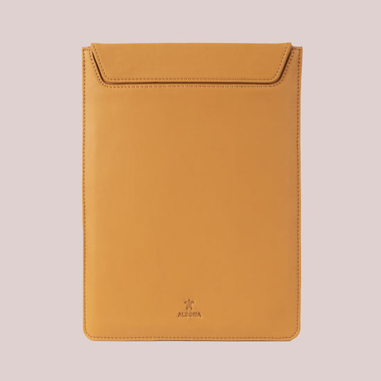Macbook leather case in yellow color