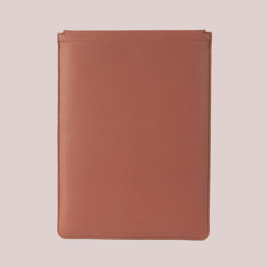 Tan leather sleeve for Macbook