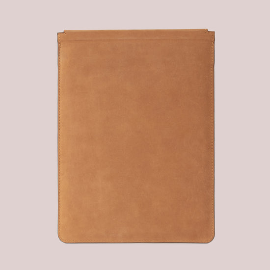 Order online tan leather sleeve with a flap for Macbook laptops
