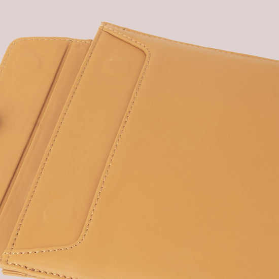 Purchase online Macbook leather sleeve in a stylish yellow color
