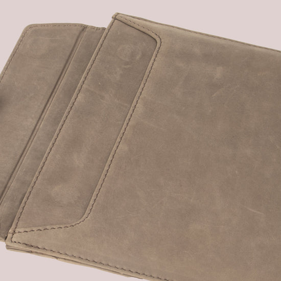 Buy Online Macbook leather sleeve in grey color