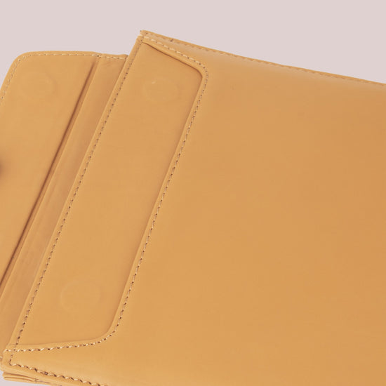 Shop Yellow leather sleeve for Macbook