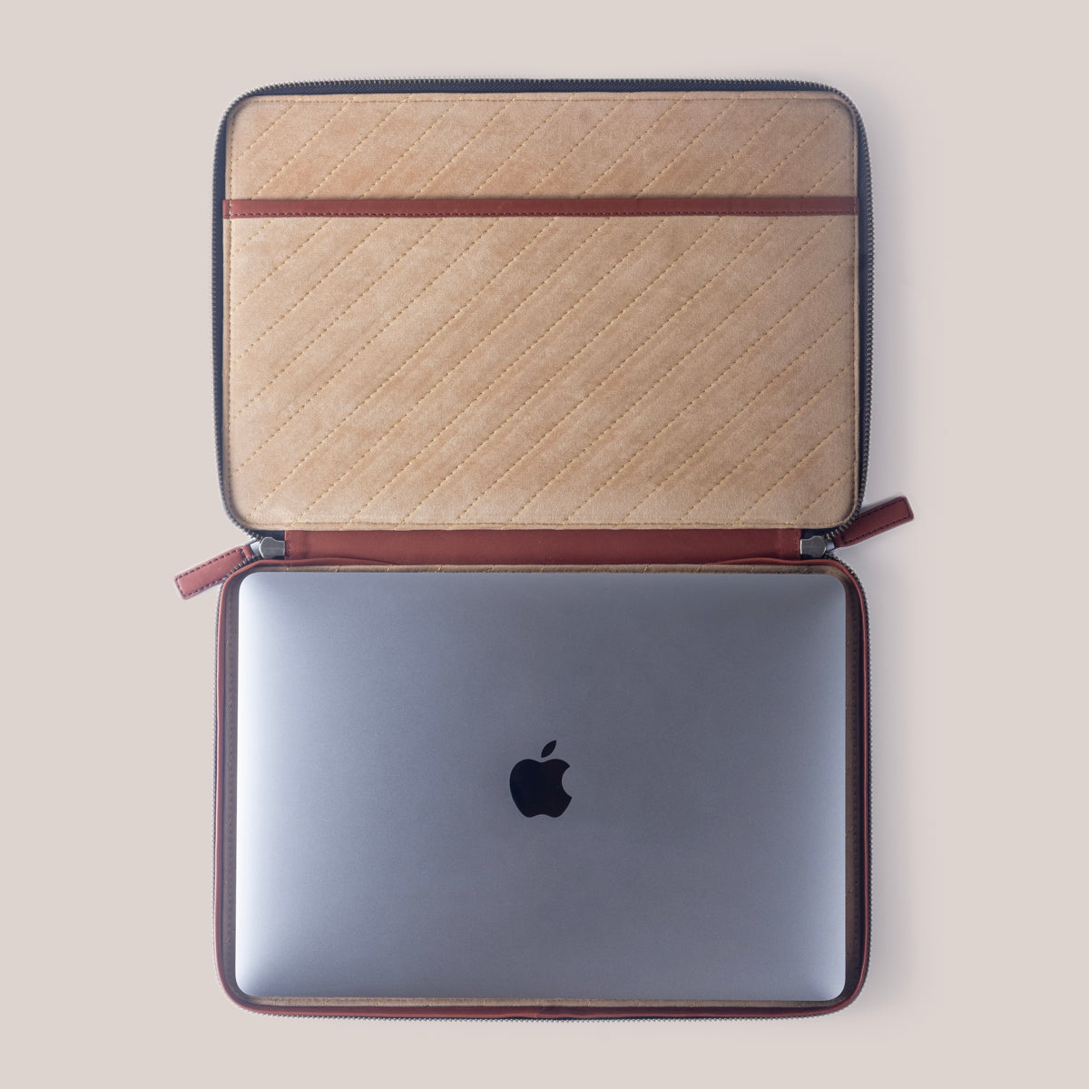 Leather Zippered Sleeve for Macbook Air 13 (Onyx Black)