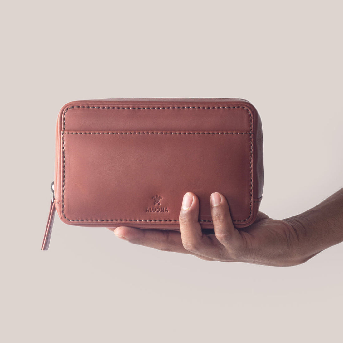 Leather Accessory Pouch - Burnt Tobacco