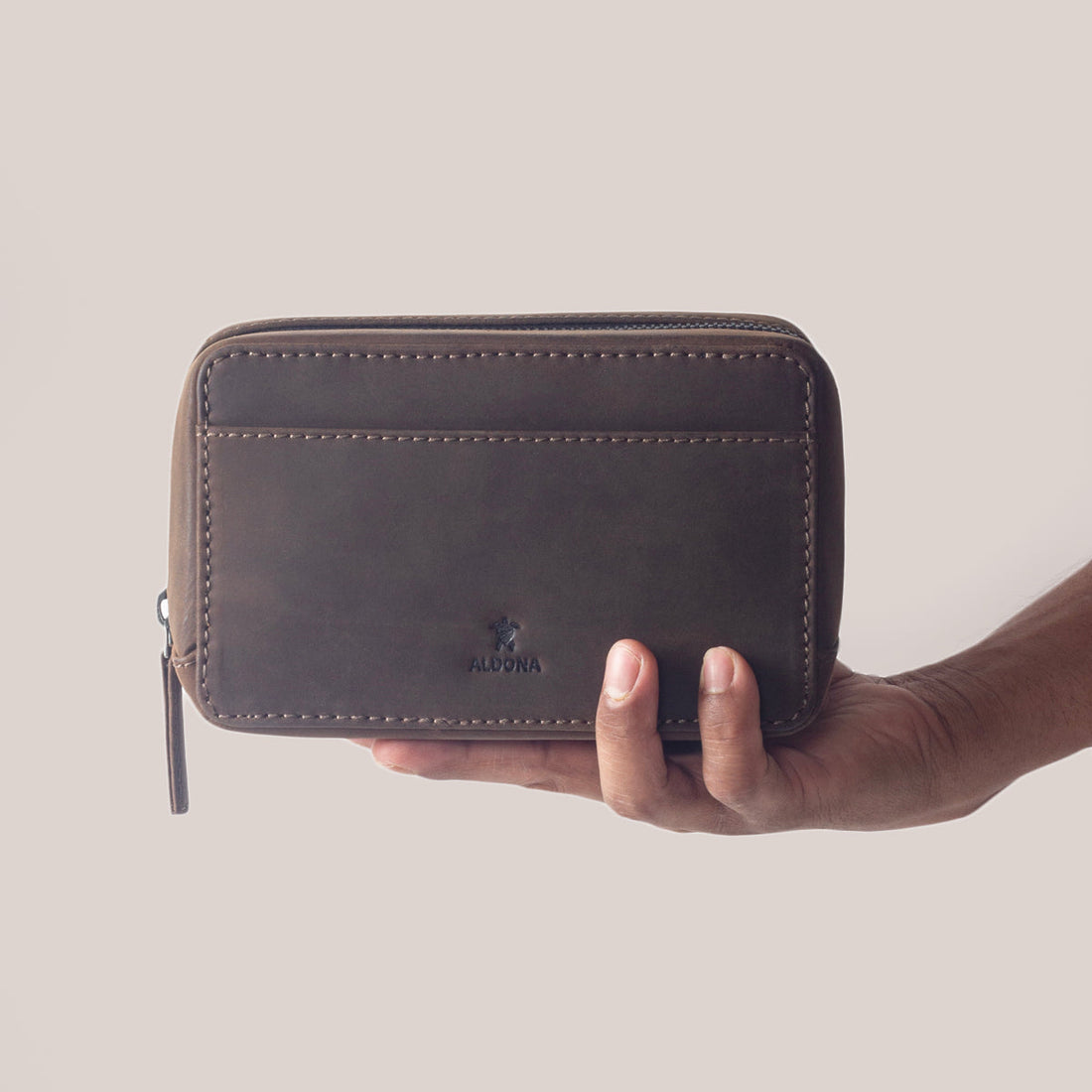 Leather Accessory Pouch - Burnt Tobacco