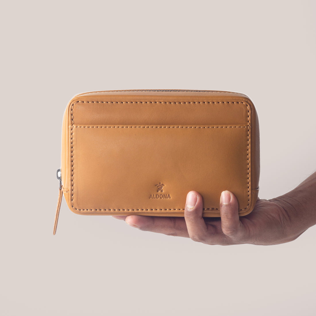 Leather Accessory Pouch - Vintage Tan