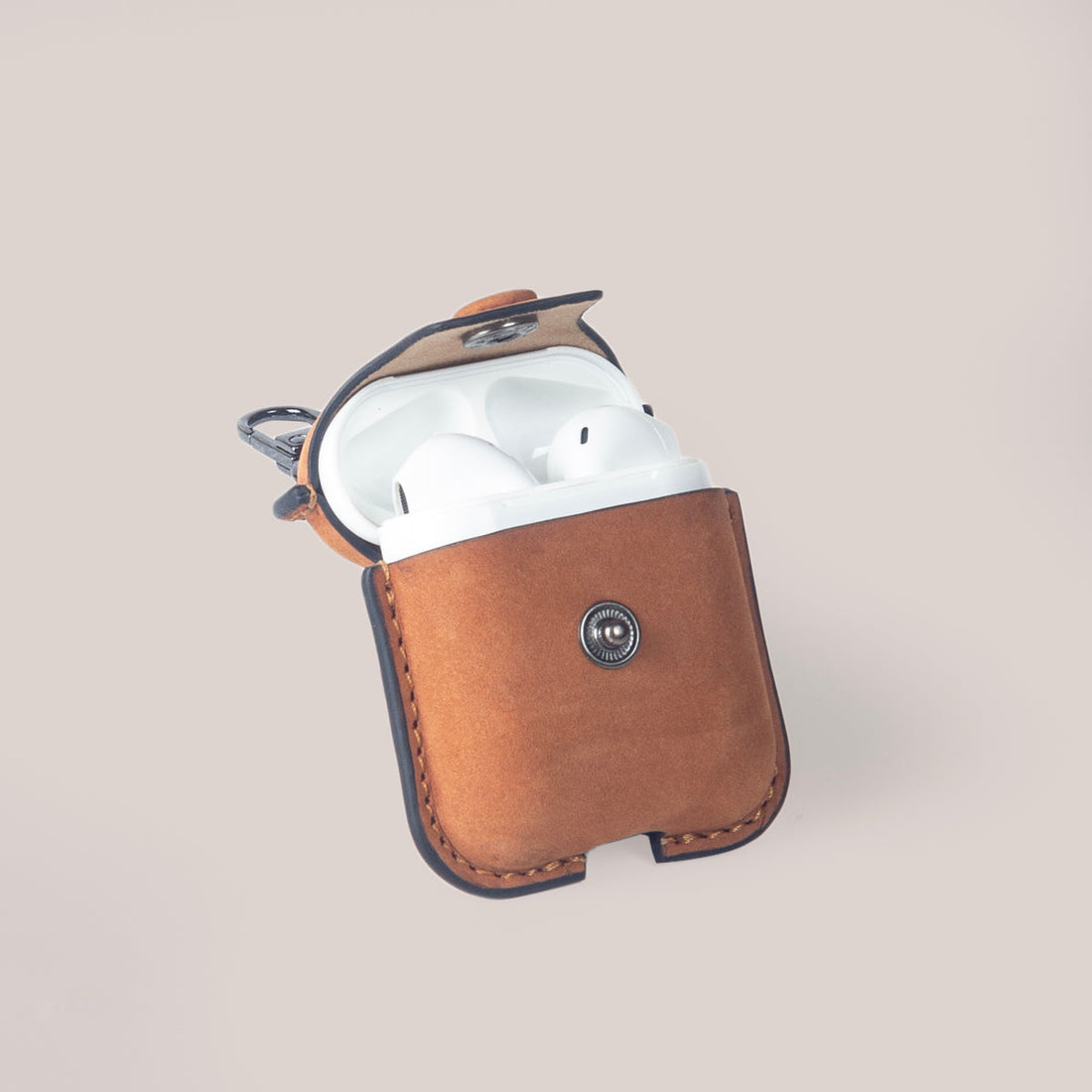 Leather AirPods 1, AirPods 2 Case - Burnt Tobacco