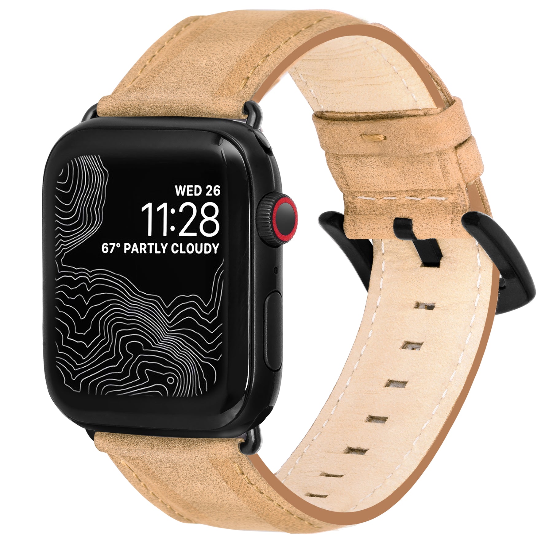 Encantar Leather Apple Watch Strap - 38 mm, 40 mm and 41 mm - Natural Camel Colour