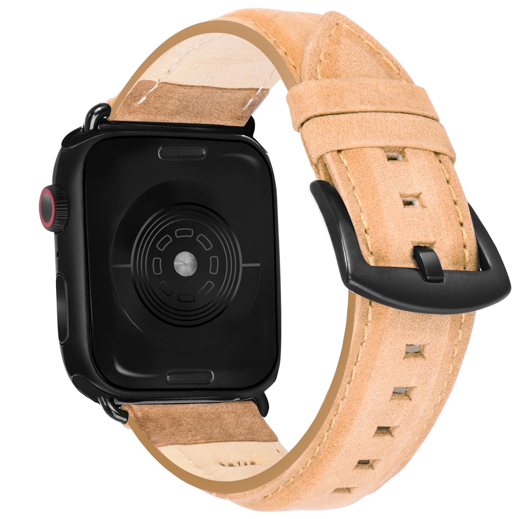Encantar Leather Apple Watch Strap - 38 mm, 40 mm and 41 mm - Natural Camel Colour