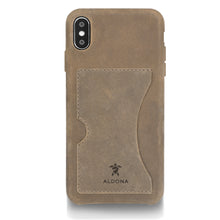 Load image into Gallery viewer, Baxter Leather iPhone XS Max Card Case - Burnt Tobacco Colour
