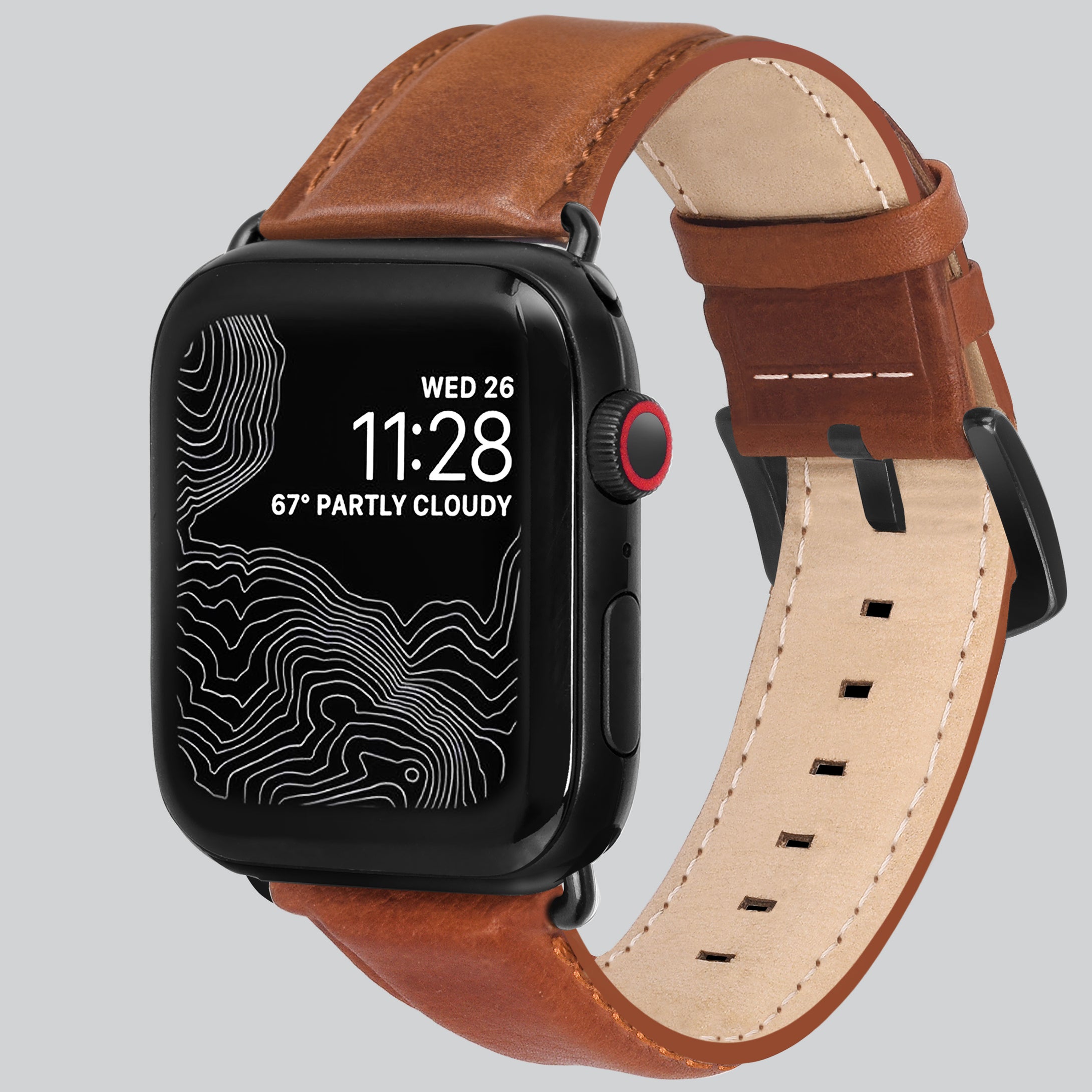 Encantar Leather Apple Watch Strap - 42 mm / 44 mm - Wild Oak Colour