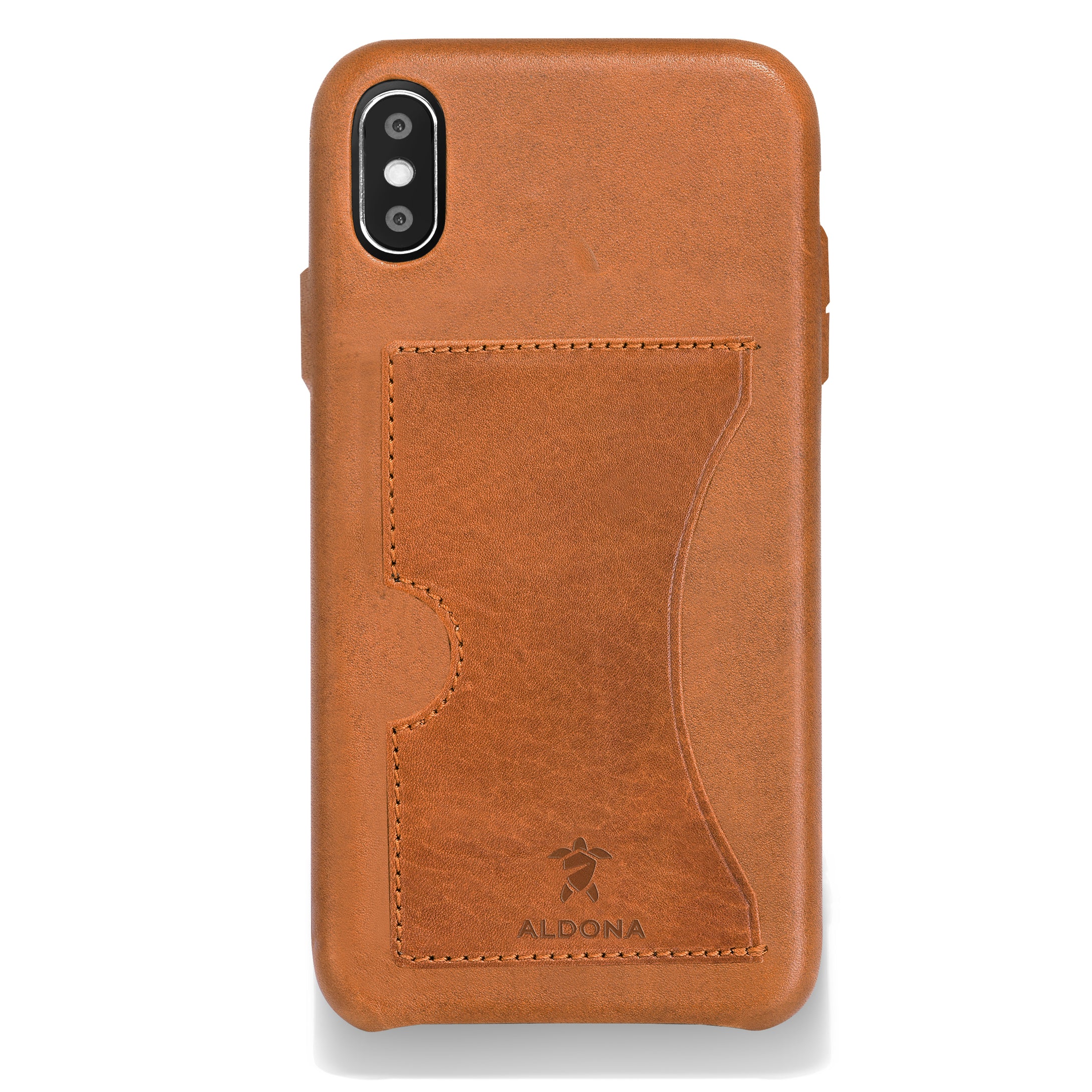 Baxter Leather iPhone XS Max Card Case - Wild Oak Colour