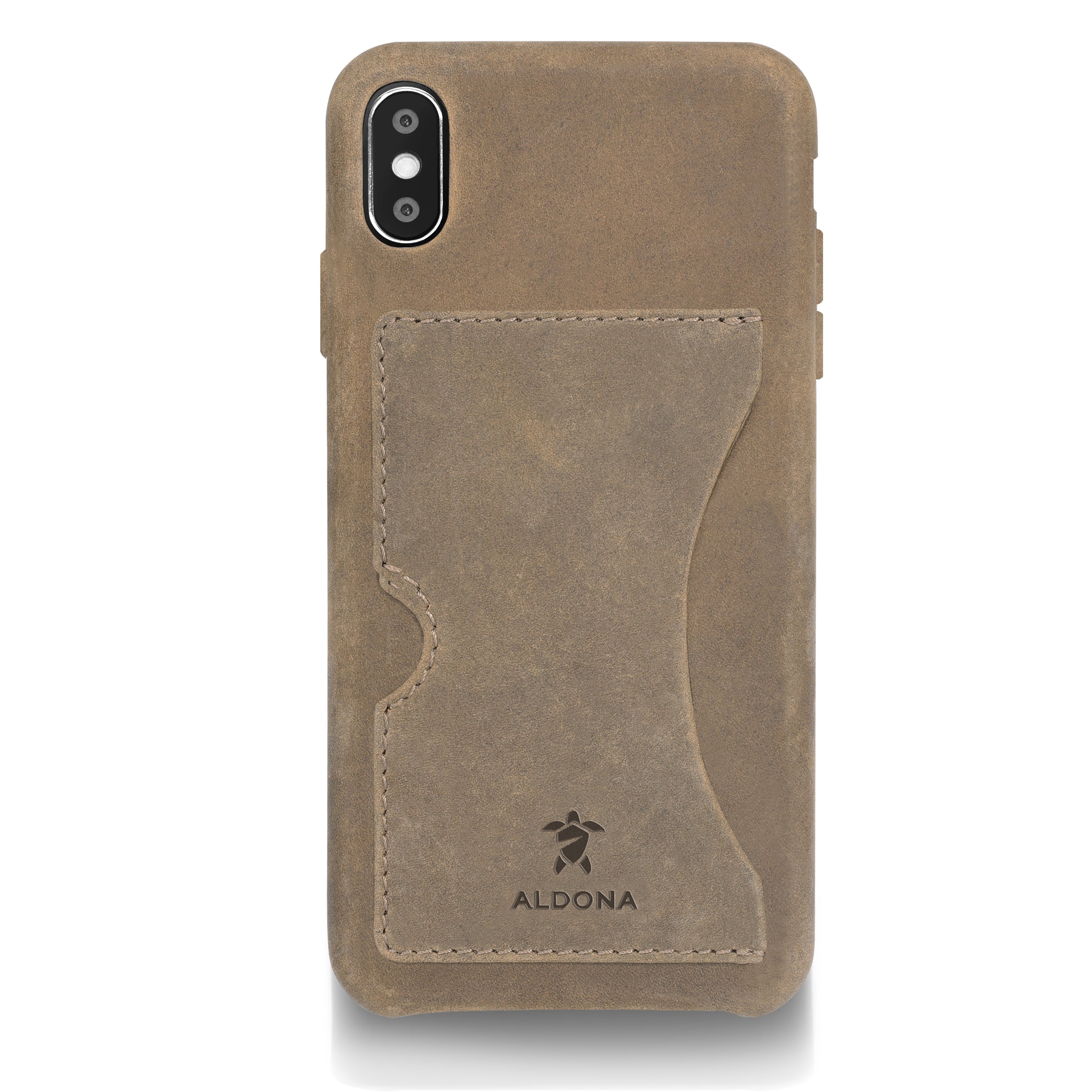 Baxter Leather iPhone XS / X Card Case - Burnt Tobacco Colour