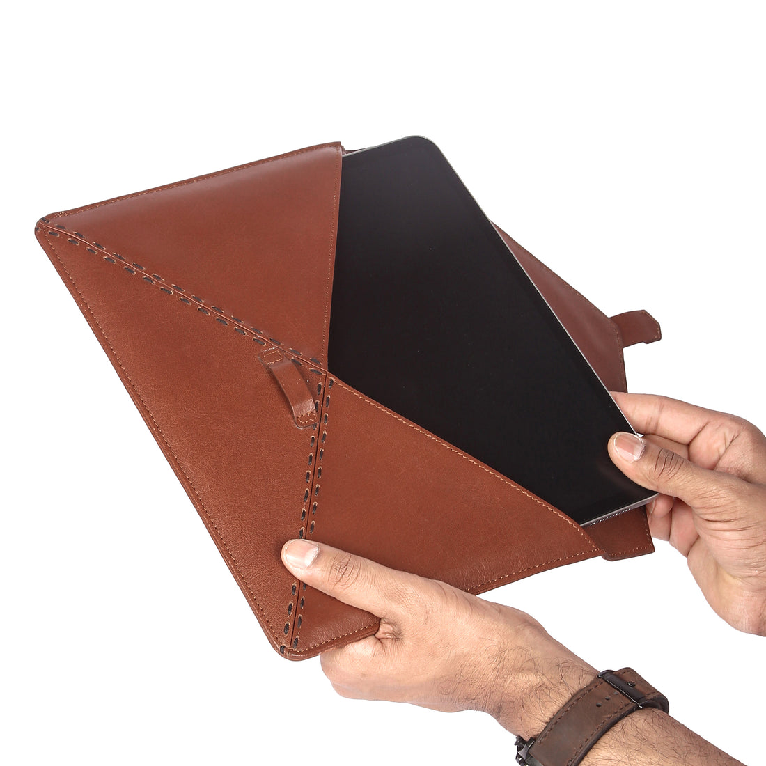 Signature Leather Sleeve for 10.5 Inch and 11 Inch iPad Pro - Cognac Colour